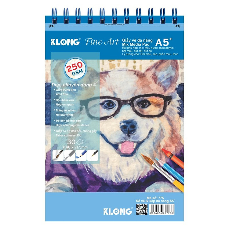 Sổ Vẽ KLONG Lò Xo Kép A5 (30 tờ) - Ảnh 5