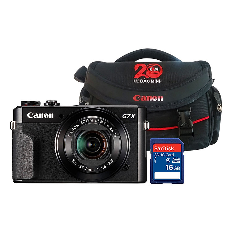 Máy Ảnh Canon Powershot G7X Mark II - Đen (Tặng Kèm Thẻ Nhớ Và Túi Đựng Máy Ảnh) - Hàng Chính Hãng