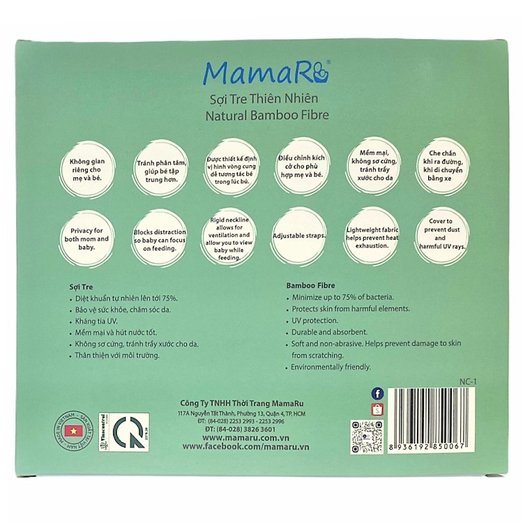Mua Khăn che bú vải tre Mamaru MA-CB01 Chính hãng Giá tốt - Hình ảnh 3