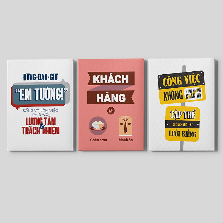 Bộ 03 tranh canvas trang trí Văn phòng