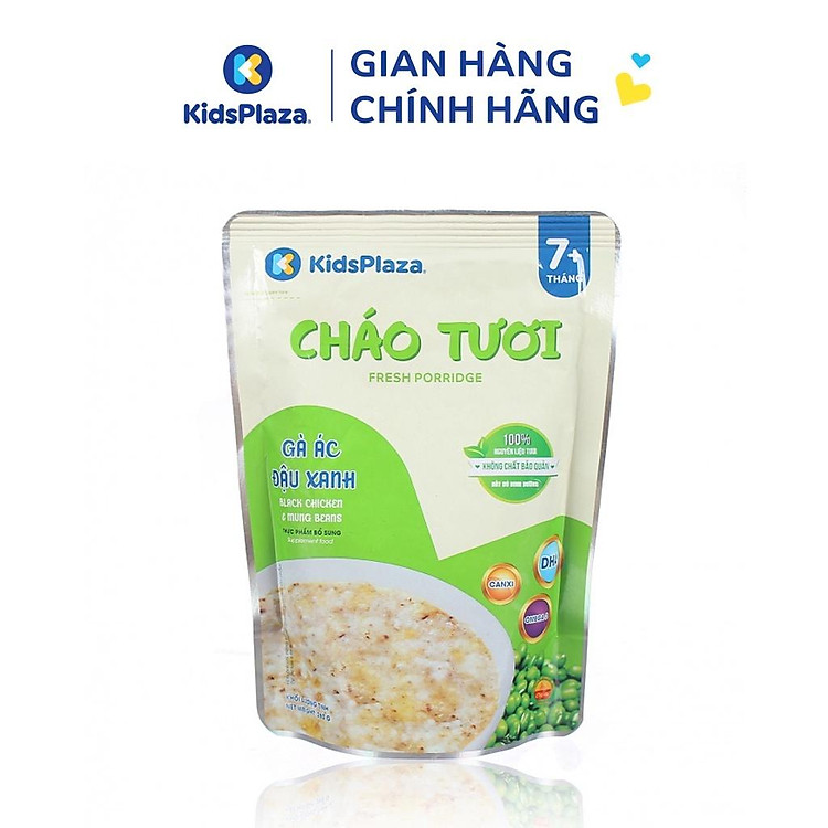 Cháo tươi Kidsplaza vị gà ác đậu xanh 260g cho bé 7M+