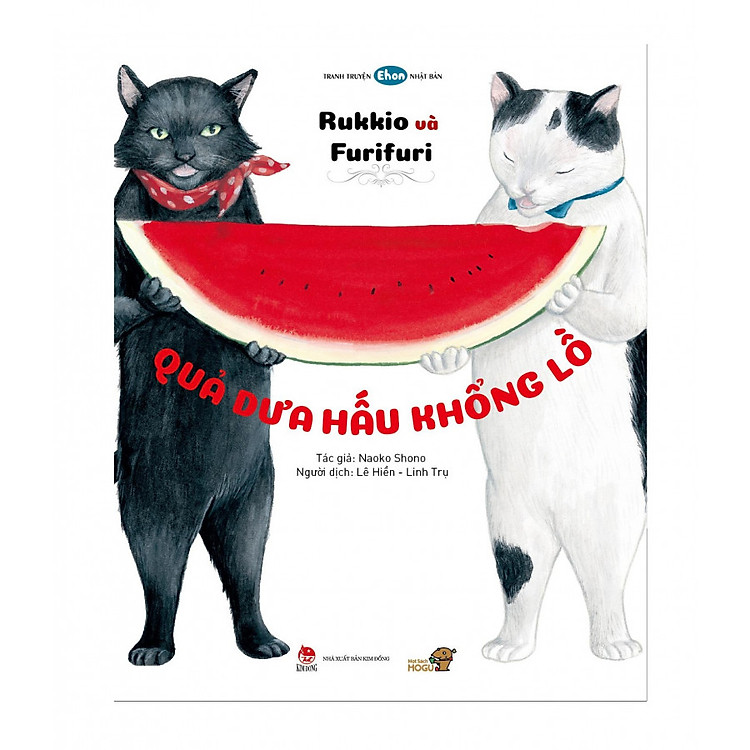 Truyện Ehon bé 3-4-5 tuổi - Rukkio và Furifufi - Quả dưa hấu khổng lồ