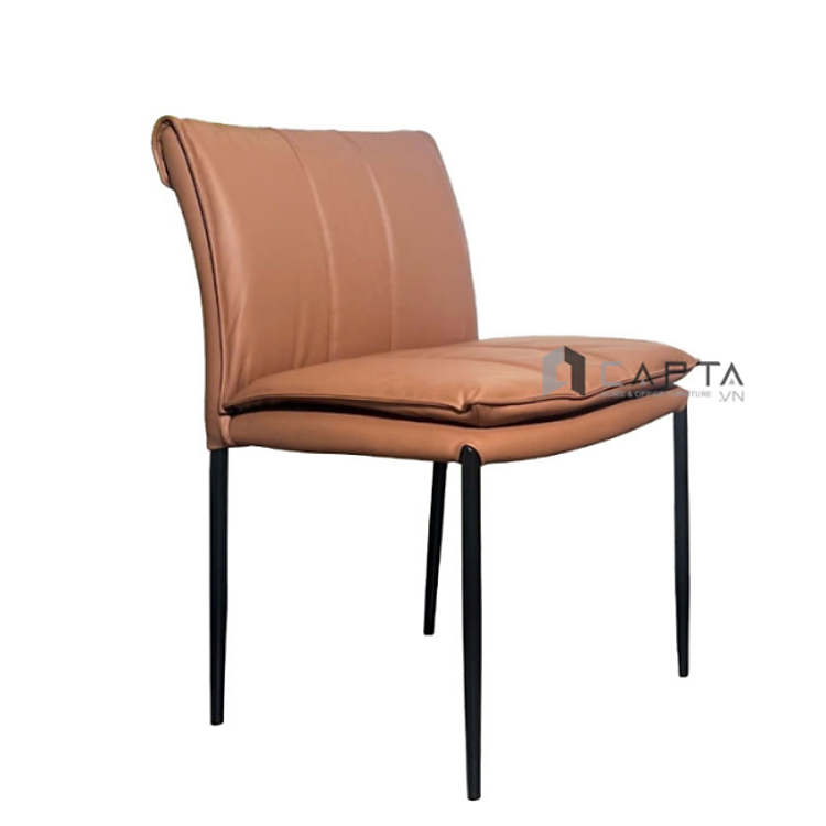 Ghế trang điểm có nệm LUX 42A-P Nội thất Capta Ghế ăn cao cấp xám nâu bò đen không tay tựa chân sắt sơn tĩnh điện màu đen tại hcm