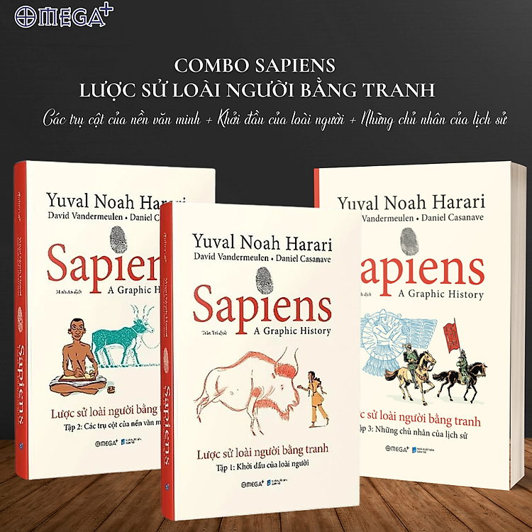 Combo Sapiens - Lược Sử Loài Người Bằng Tranh: Tập 1: Các Trụ Cột Của Nền Văn Minh + Tập 2: Khởi Đầu Của Loài Người + Tập 3: Những Chủ Nhân Của Lịch Sử
