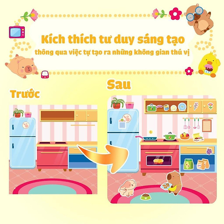 Tranh Đồ Chơi Bóc Dán Sticker Capybara Cho Bé - Ảnh 7