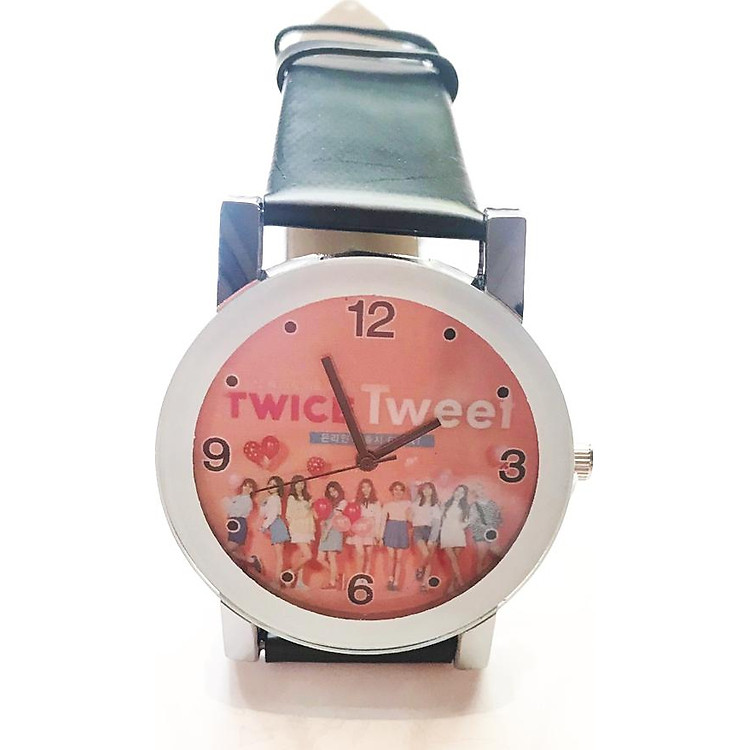 Đồng hồ Twice da Pu đen thiết kế thông minh sang trọng