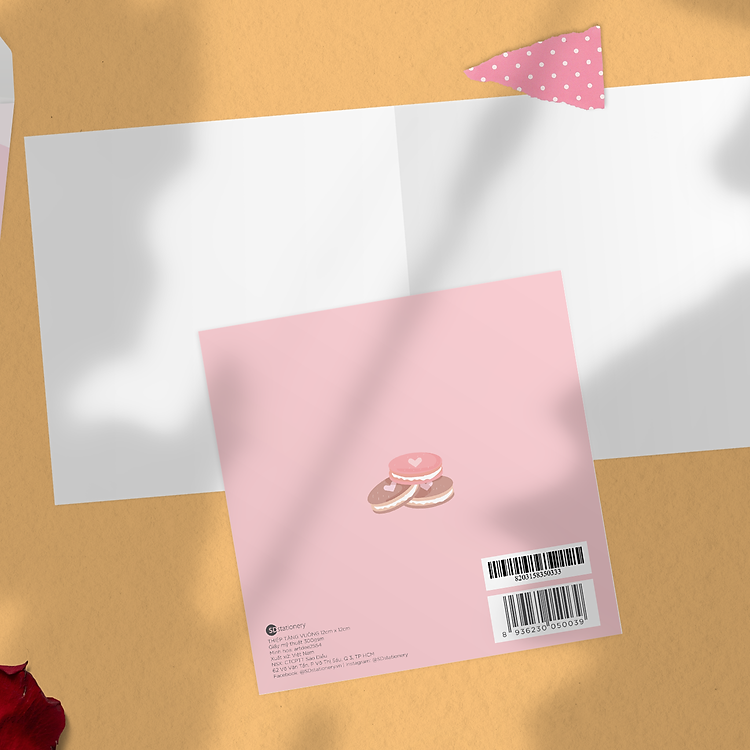 Thiệp tình yêu hình đôi heo màu hồng (12x12 cm) - Ảnh 2