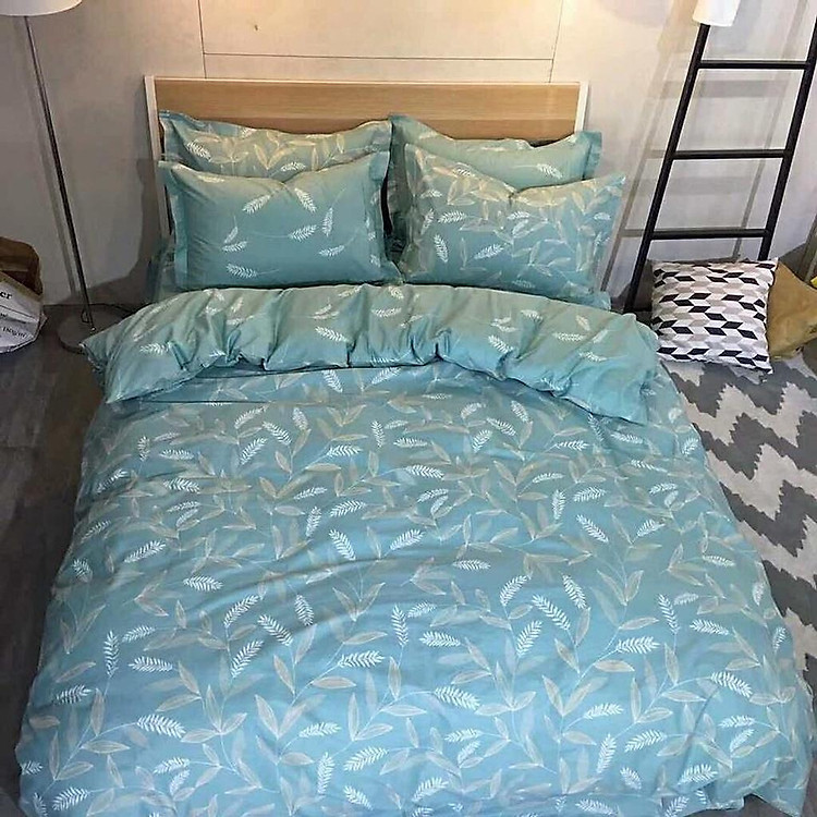 (Gì cũng rẻ) Vỏ chăn mỏng không ruột mẫu Lá Tre Xanh đắp ngày hè hoặc lồng ngoài ruột chăn bông chất liệu poly cotton