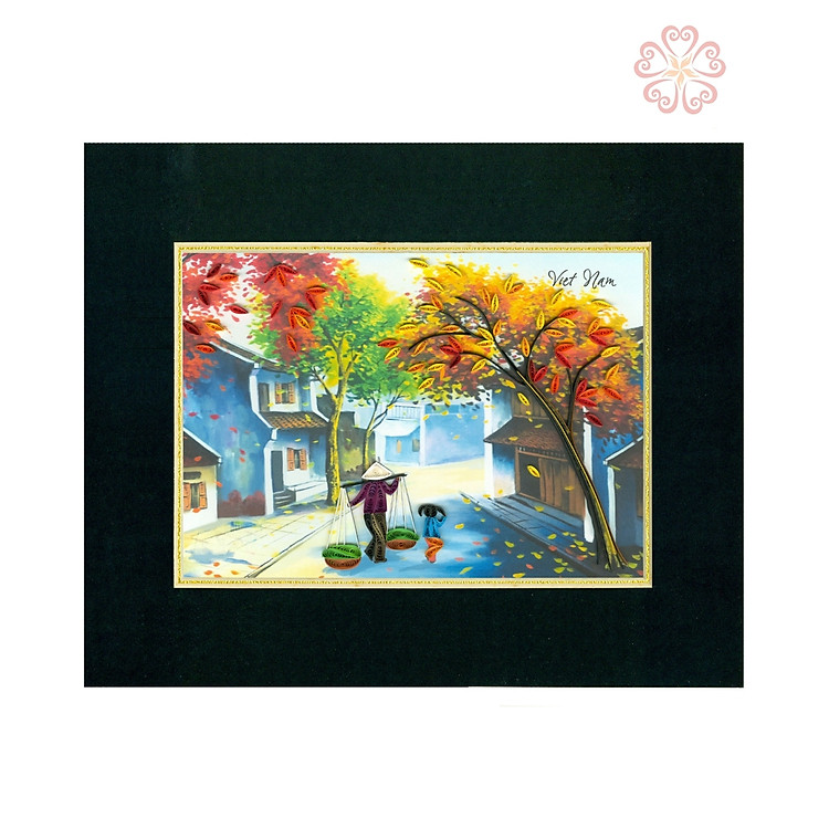 “Tranh Quilling Nghệ Thuật Giấy Xoắn – Phố Cổ Việt Nam Một Chiều Mùa Thu | Kích Thước 25 x 20 cm – Trang Trí & Quà Tặng Handmade”