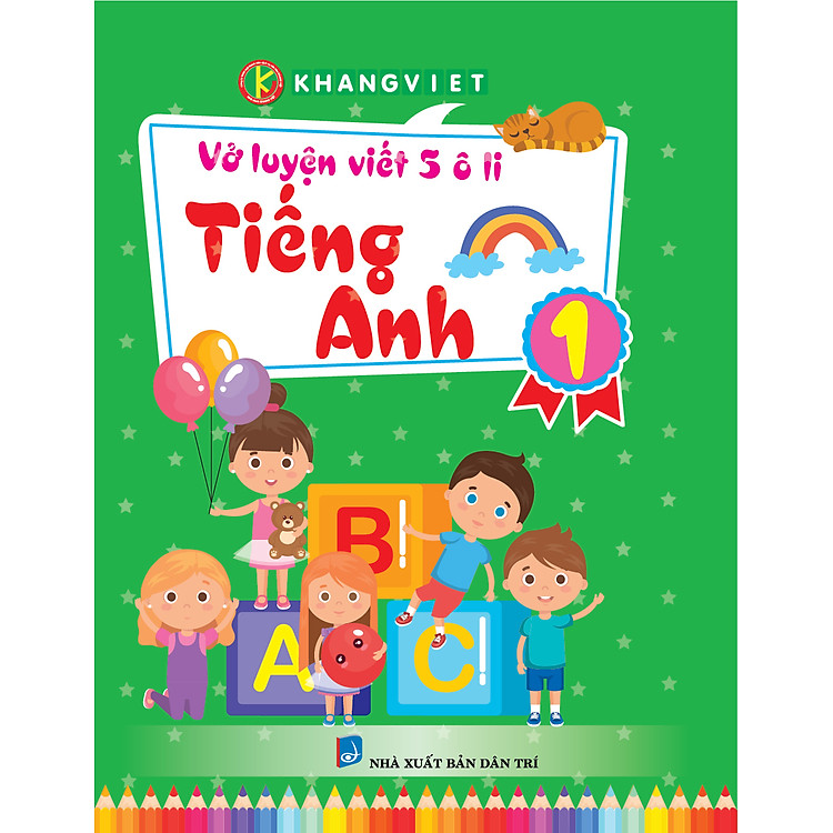 Vở Luyện Viết 5 Ô li Tiếng Anh Lớp 1