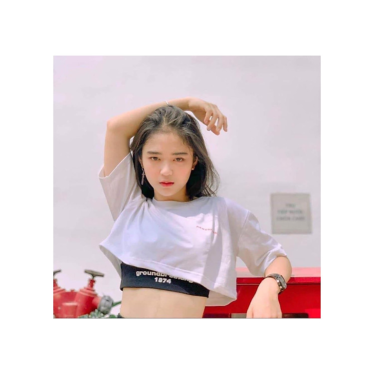 Set 2 Áo (Croptop Tay Lỡ + Croptop Sát Nách)-in chữ NewyorkTown Groundbreaking 1974