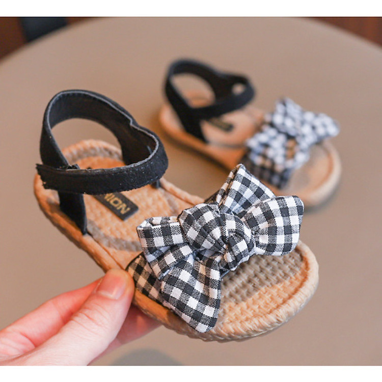Sandal Nơ Caro Cho Bé Gái