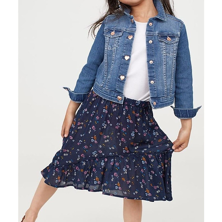 Áo khoác denim cho bé gái 4-9T
