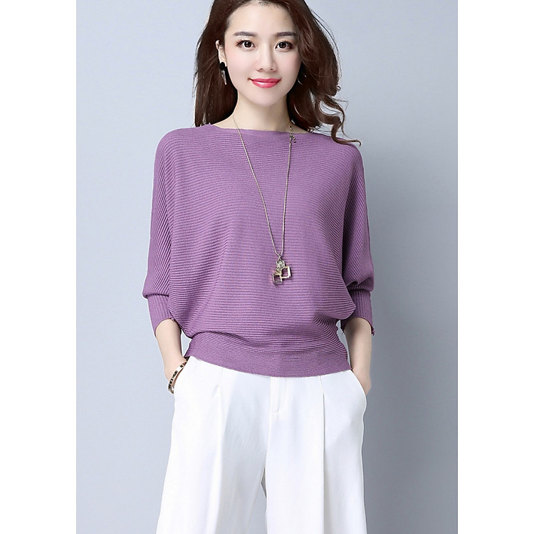 Áo len cánh dơi form bo gấu hàng len mịn đẹp , chất dày dặn TK.1399