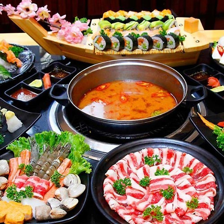 Buffet Trưa Lẩu Nướng BBQ Bò Mỹ, Hải Sản Và Sushi - Tặng Kèm Buffet Kem - Tại Samurai BBQ
