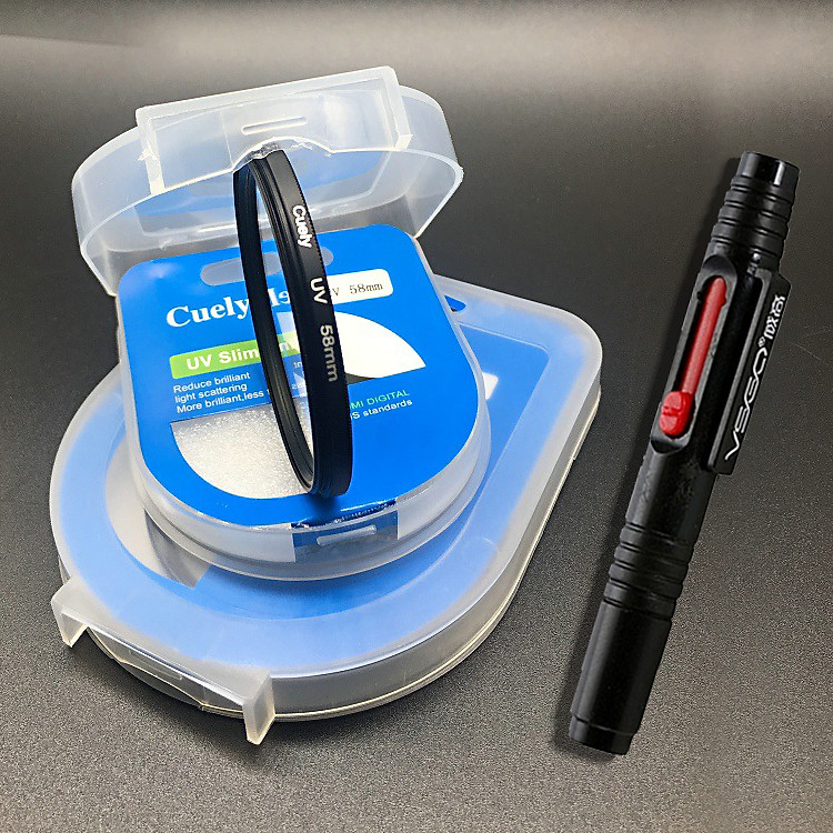 Kính Lọc Filter + Bút Lau Lens 40.5mm 49mm 52mm 58mm 77mm (Hàng Nhập Khẩu)