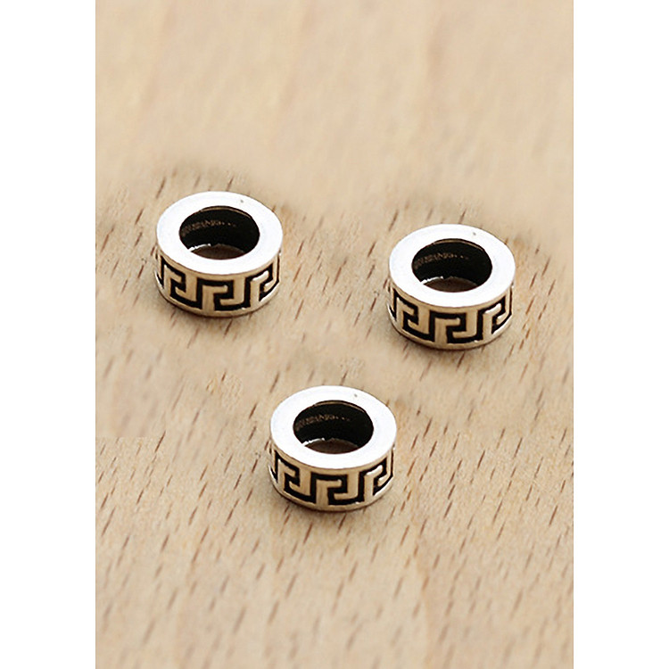 Combo charm bạc chặn hạt họa tiết hoa văn - Ngọc Quý Gemstones