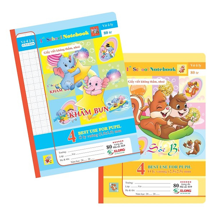 Combo 3 quyển Vở ô ly Mèo Tít TP019 - 80 trang