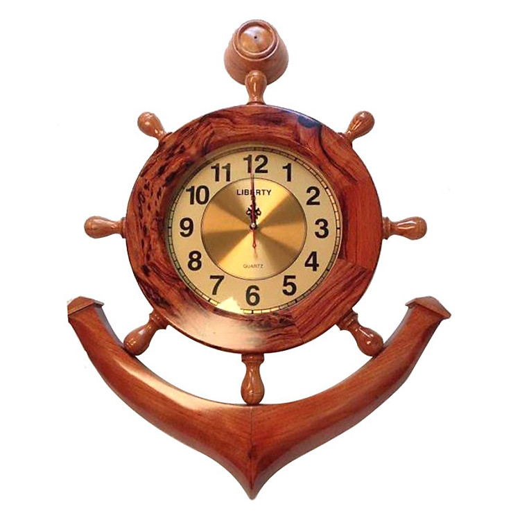 Đồng Hồ Treo Tường Mỏ Neo Gỗ Cẩm Lai Hàng Thủ Công