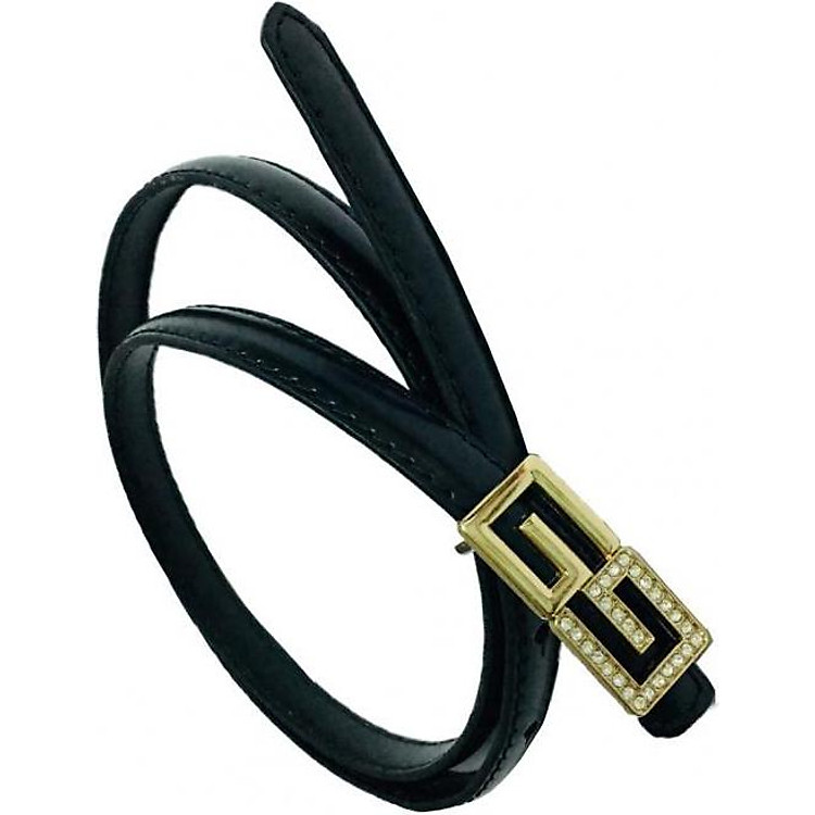 Thắt lưng nữ mặt chữ đối lập đính đá độc đáo GN08 (dây đen)