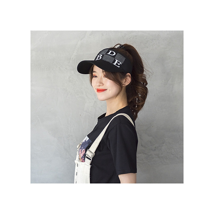 Mũ hở chóp thể thao thời trang nữ họa tiết chữ chống tia UV 6 màu