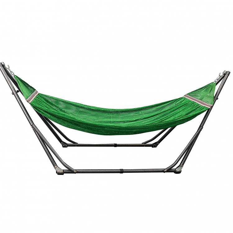 Võng xếp khung thép cao cấp VINANOI KVT32 - Lưới võng cỡ đại màu xanh lá