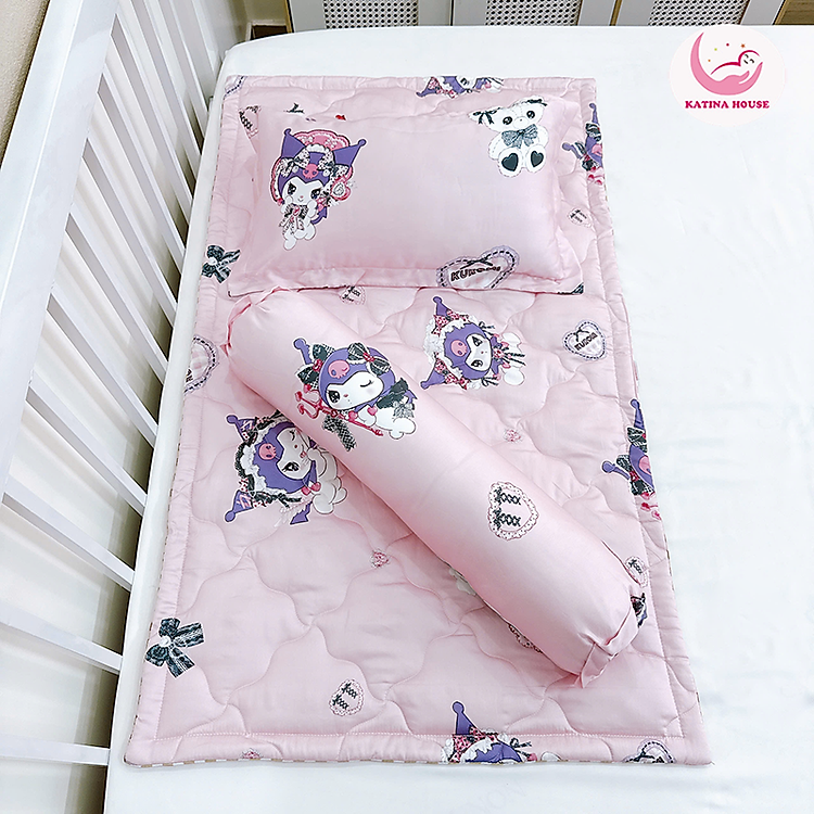 Bộ gối nệm cho bé cao cấp Katina House, vải tencel 60s gòn lông vũ êm ái, bóng mượt mát lạnh