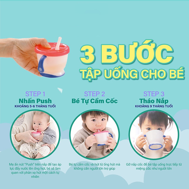 Cốc tập uống Richell 150ml Xanh Chính hãng Ưu đãi - Hình ảnh 4