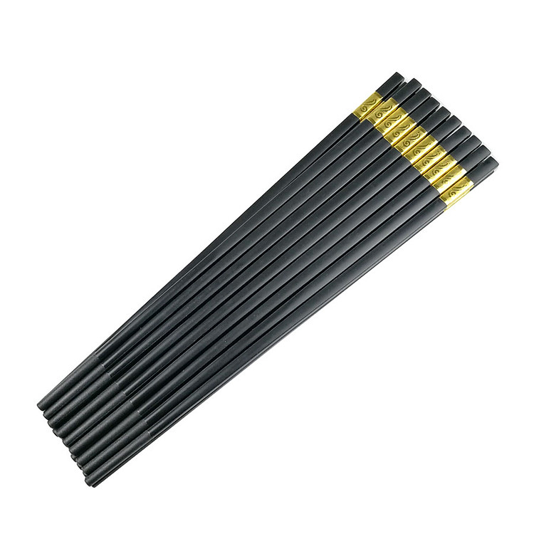 Hộp 10 đôi đũa khảm vàng chống trượt khi gắp GS0068