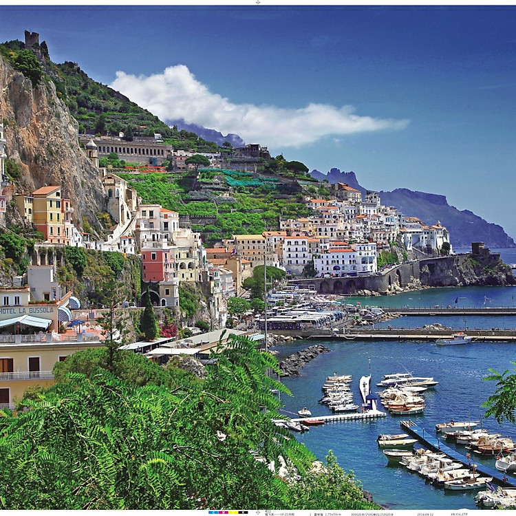 Tranh xếp hình 1000 mảnh gỗ- bờ biển Amalfi Italia
