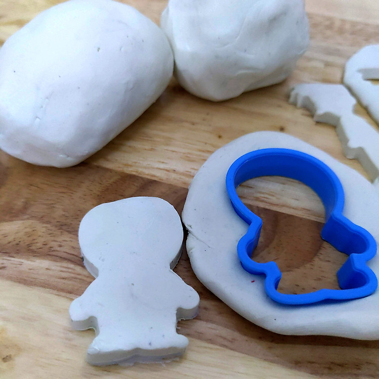 Bộ đất sét trắng 500g kèm khuôn sáp nặn