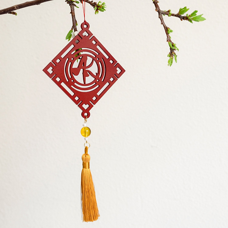 Dây Treo Tết Thư Pháp Handmade Màu Đỏ (Set 6) - Ảnh 4