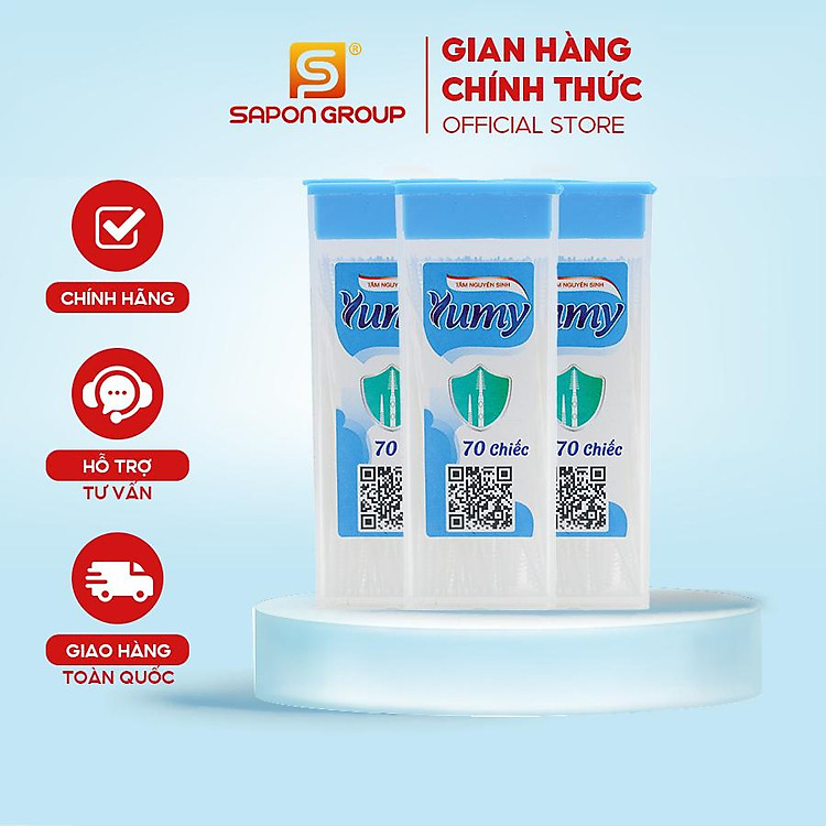 Combo 10 Hộp Tăm Chỉ Nha Khoa Hộp Chữ Nhật YUMY Size Z 70 Cây (TN11-124), Chỉ Mịn, Không Bung