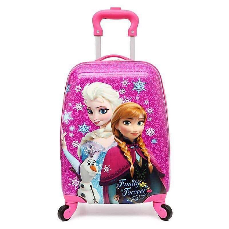 Vali kéo 360 Size 18' cho bé họa tiết công chúa Elsa Tím