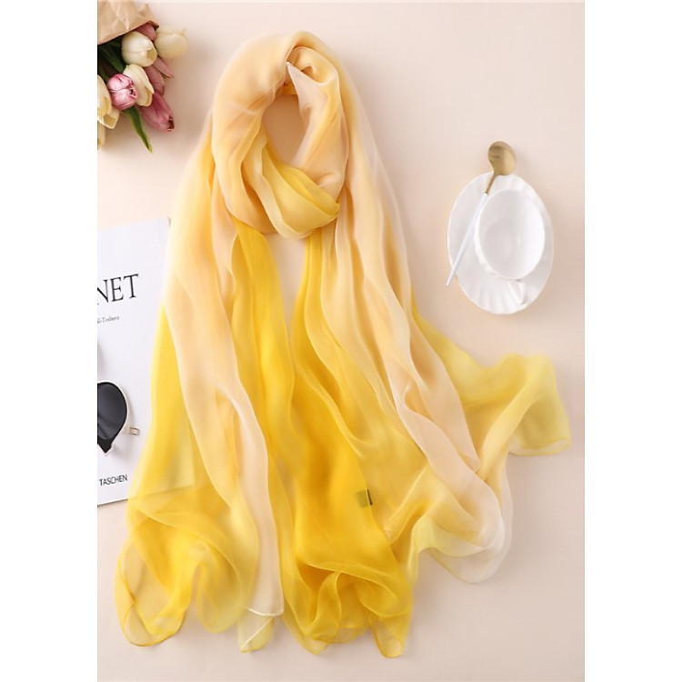 Khăn Voan Lụa Tổng Hợp Phối Màu Ombre