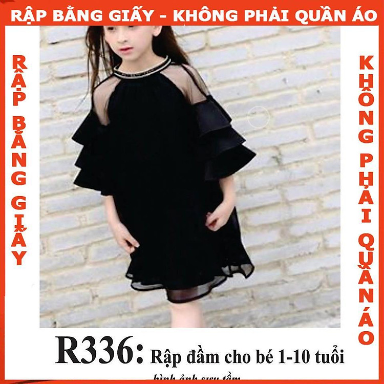 Rập giấy A0 đầm kiểu tay 3 tầng R336 (BẢN VẼ)