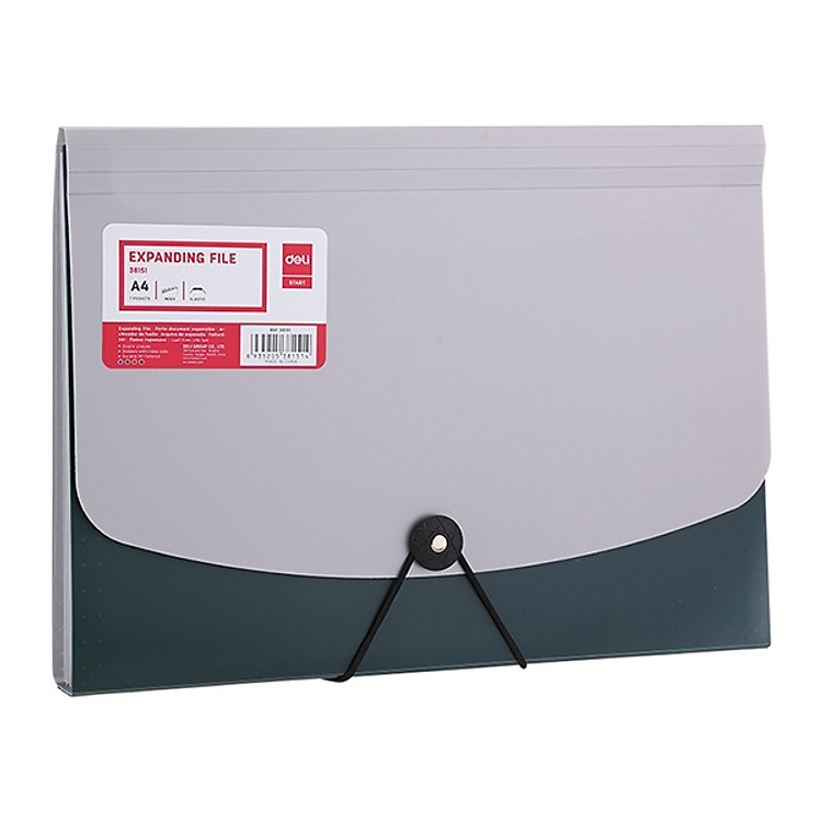 Cặp Xốp 7 Ngăn Deli 38151 – Màu Xám