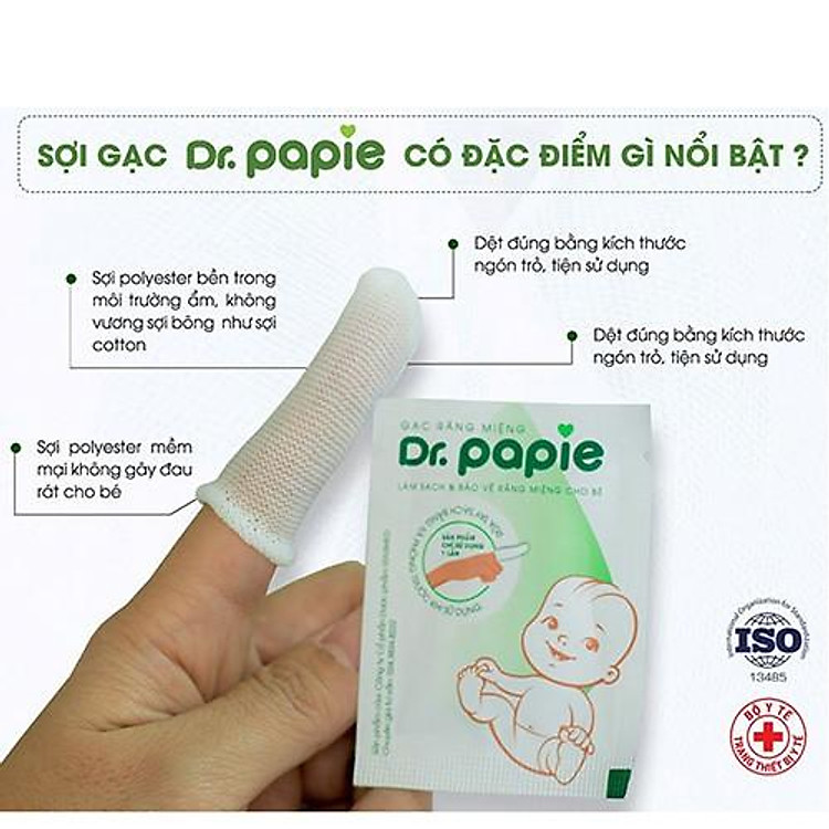 Gạc rơ lưỡi Dr.Papie (30 gói) Chính hãng Giá rẻ - Hình ảnh 3