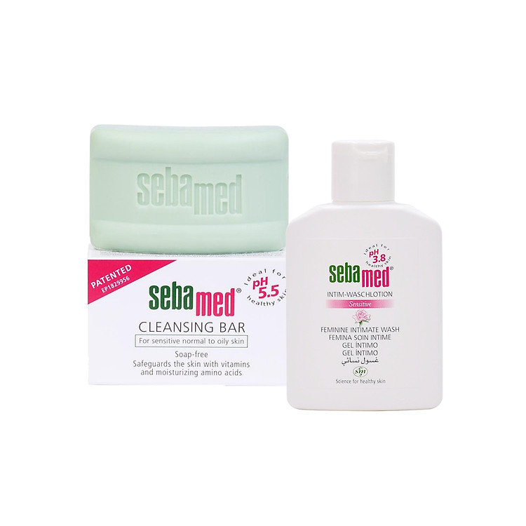 Combo Thanh Kháng Khuẩn Sebamed pH5.5 + Dung Dịch Vệ Sinh Phụ Nữ Sebamed pH3.8