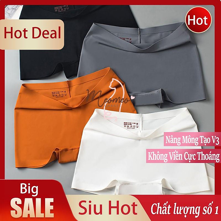 QUẦN CHIP ĐÙI KHÔNG VIỀN MẶC TRONG VÁY CAO CẤP - Quần Lót Nữ Đùi Chất Đanh Mịn Nâng Mông Tạo V3 Ngon Nghẻ