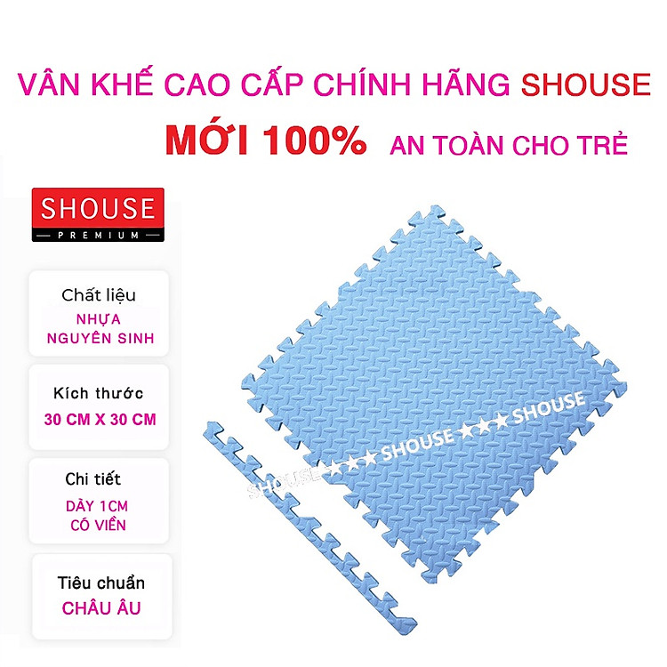 Thảm Xốp Ghép lót sàn Shouse, 60x60/30x30cm miếng dày tấm trải sàn cho bé vân gỗ gấp gọn xpe