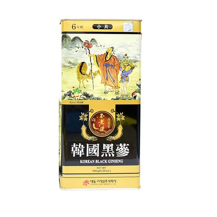 Hộp Nhân sâm đen khô nguyên củ Daedong Korea (16-25 củ) - 150 Grams