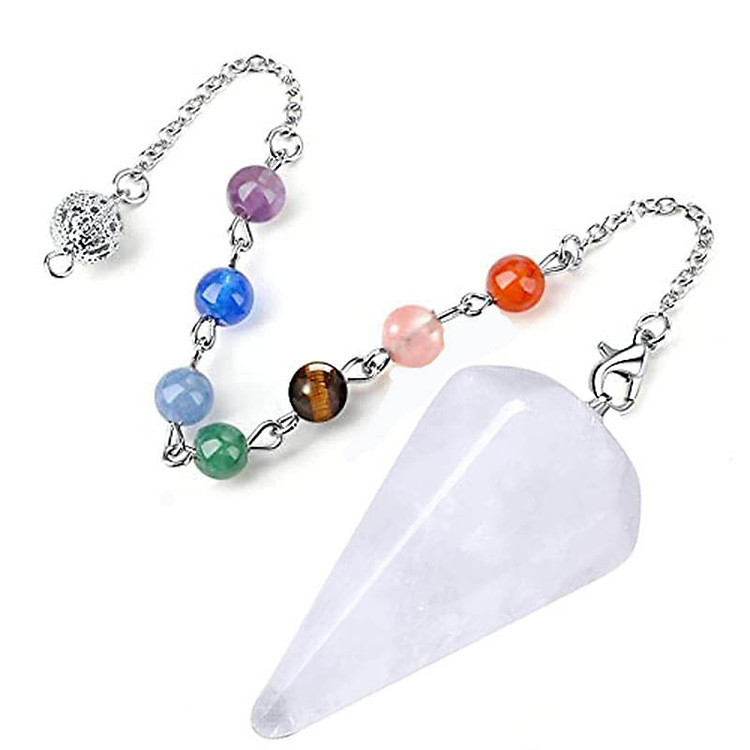 Con lắc cảm xạ kèm dây 7 viên đá chakra mang năng lượng tích cực