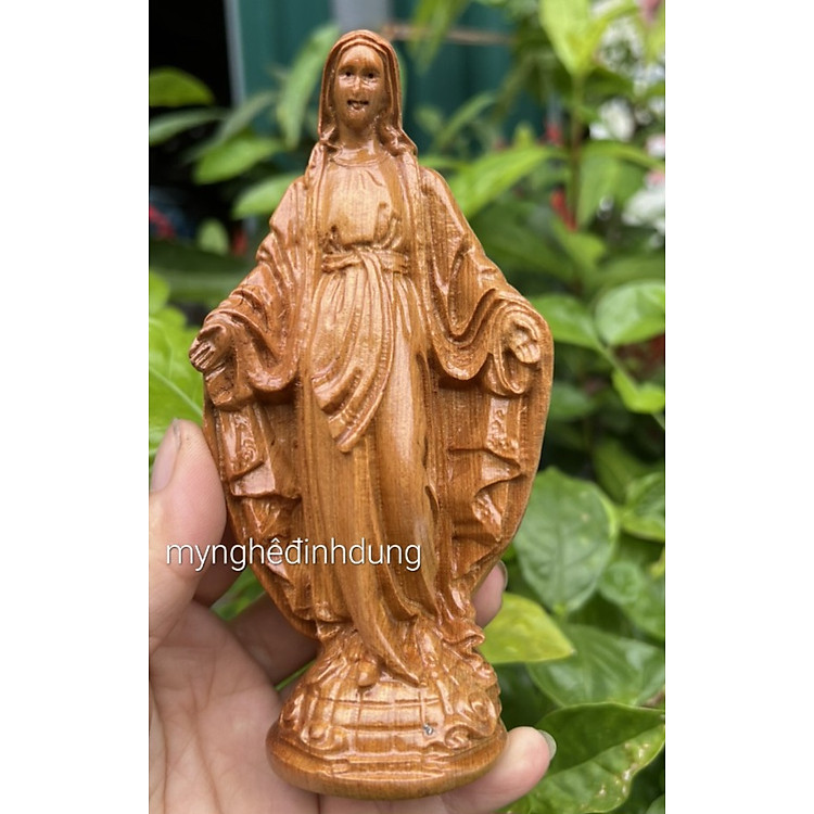 Tượng điêu khắc đức mẹ bạn ơn bằng gỗ bách xanh thơm (20x8x6cm)