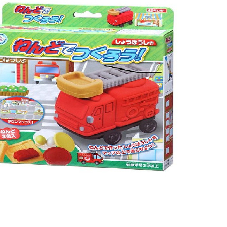 Bộ đồ chơi đất nặn bằng bột gạo mẫu Mô hình xe cứu hỏa GINCHO