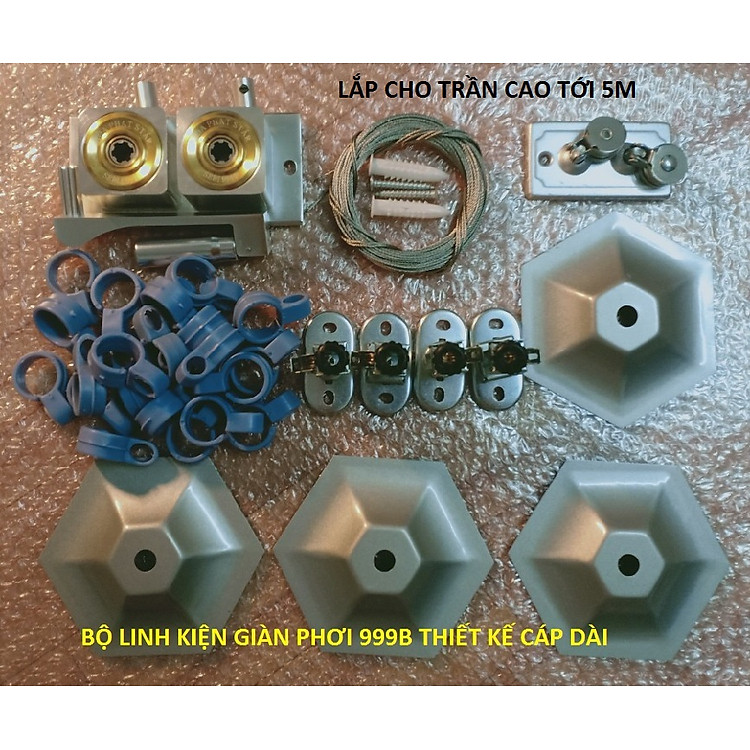 Bộ linh kiện giàn phơi Hòa Phát 999B Plus lắp cho trần 3,6m - 5m