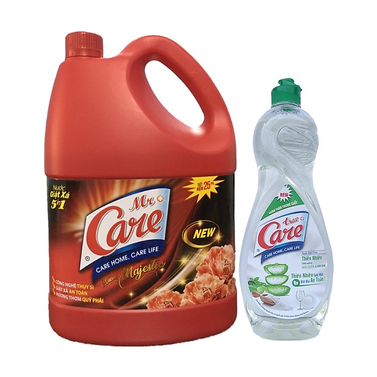 Nước giặt xả 5in1 Mr.Care hương Majestic 3.8kg + Tặng 1 chai nước rửa chén TrueCare Thiên nhiên 750g