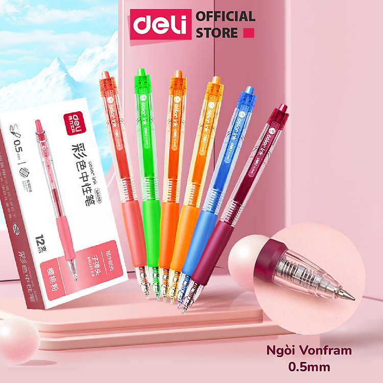 Bút Bi Nước Mực Gel 10 Màu (Ngòi 0.5mm) - Ảnh 2