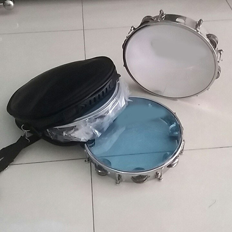 Combo trống gõ bo inox và bao đựng lục lạc gõ bo