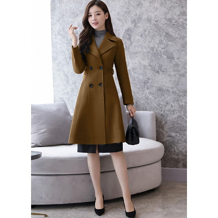 Áo khoác nữ chất dạ lì hai lớp dày dặn TK.01433